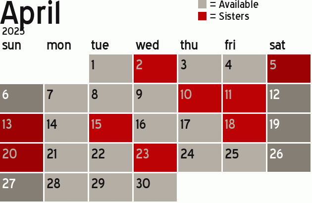 Missionary Dinner Calendar