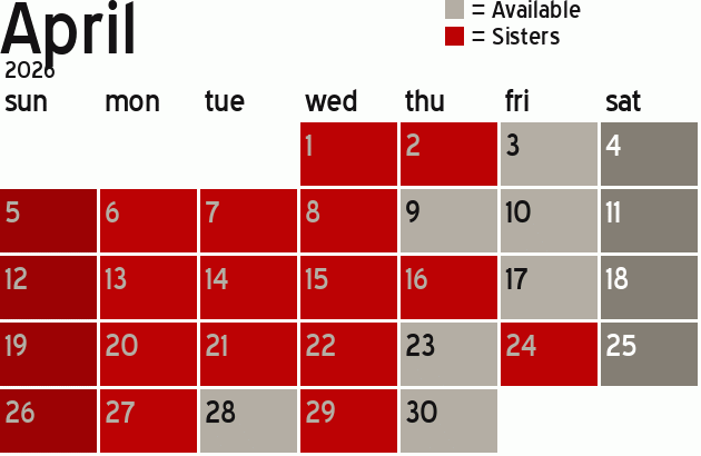 Missionary Dinner Calendar