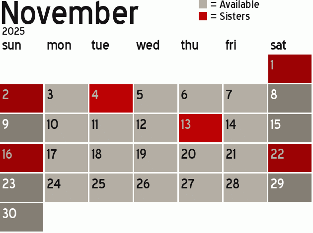 Missionary Dinner Calendar